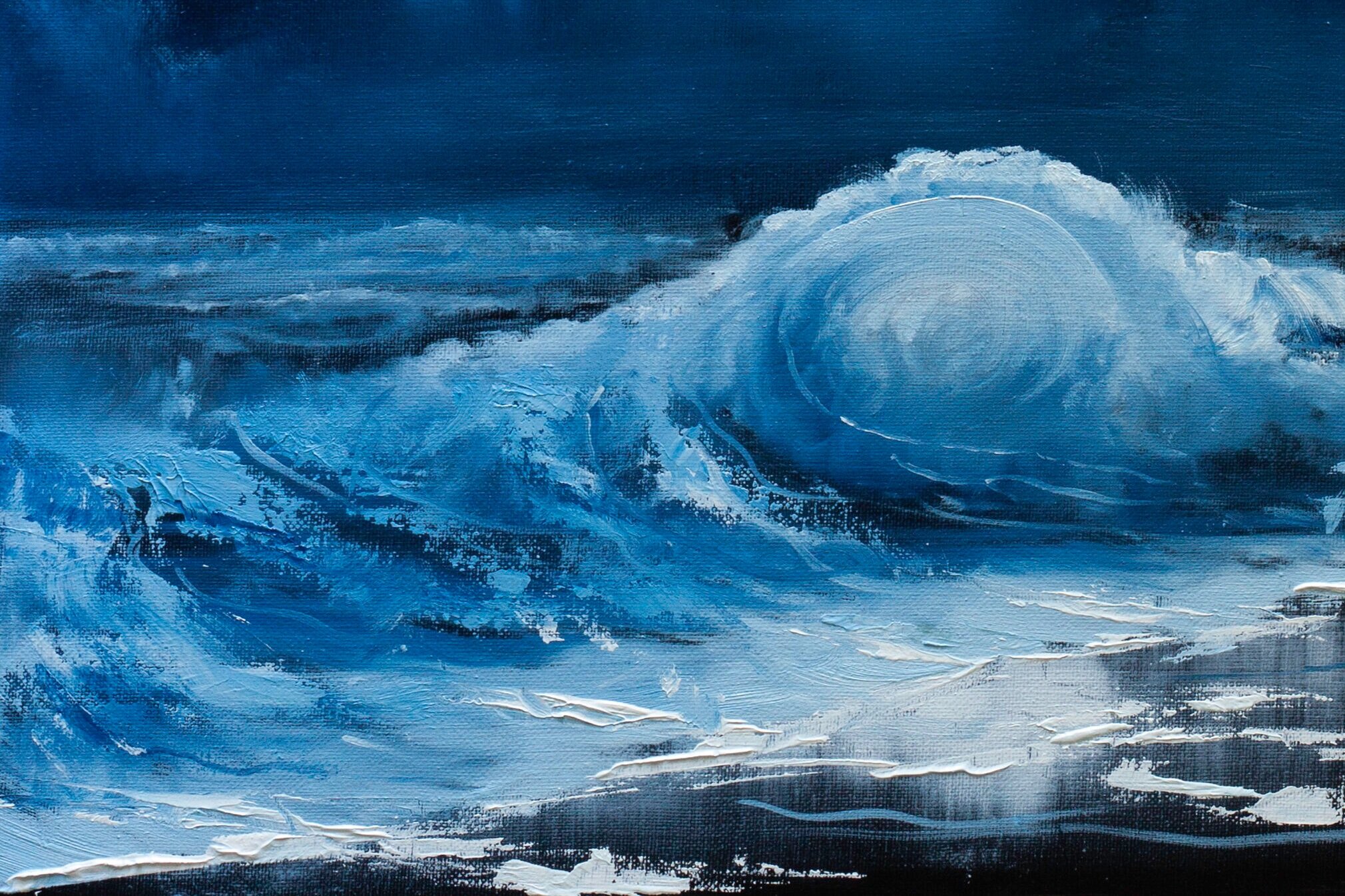 Midnight Wave — Sachin Daga Modern Art and Abstract Art, Oil and